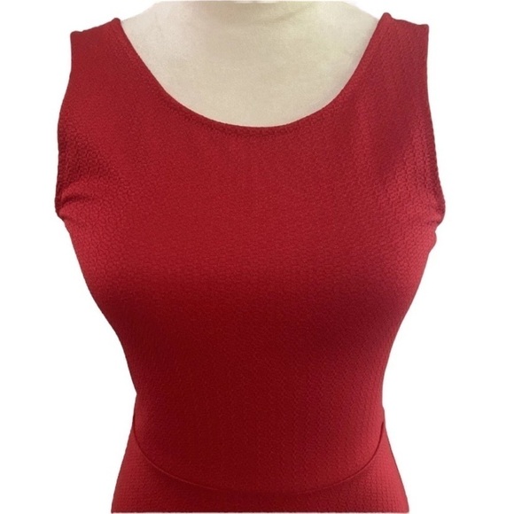 Divided H&M dress size XS red fit and flare sleeveless cutout back - Picture 6 of 8